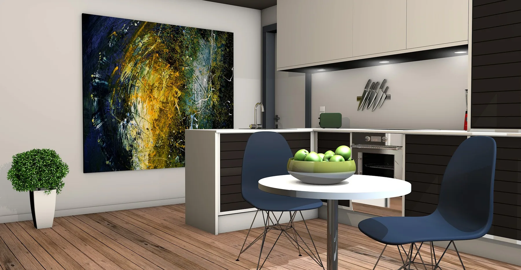 Painterly fantasy landscape prepared for larger artwork placement