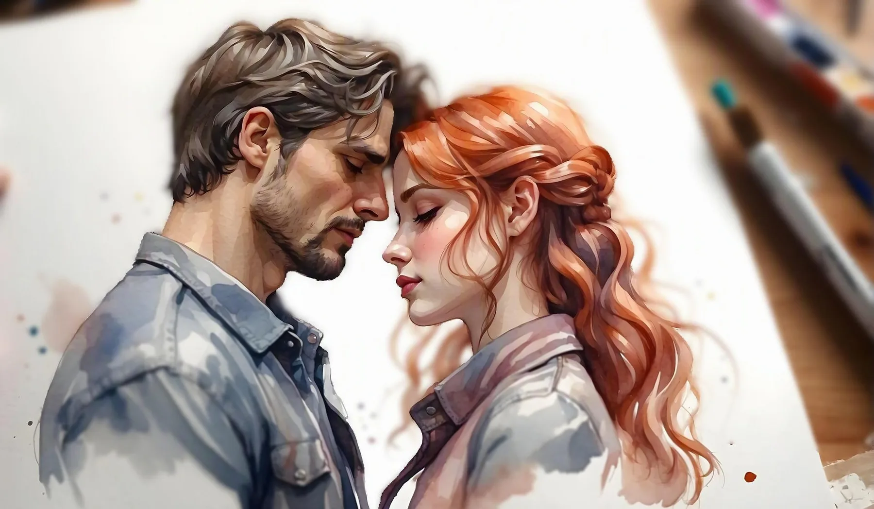 Painterly portrait illustration before upscaling