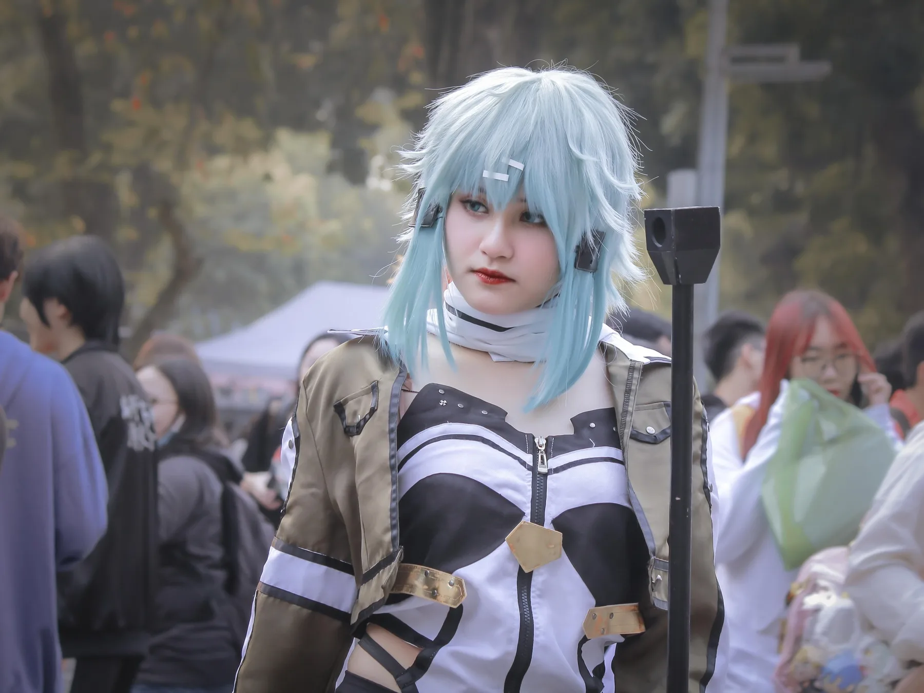 cosplay portrait with blue hair after reviewed upscaling