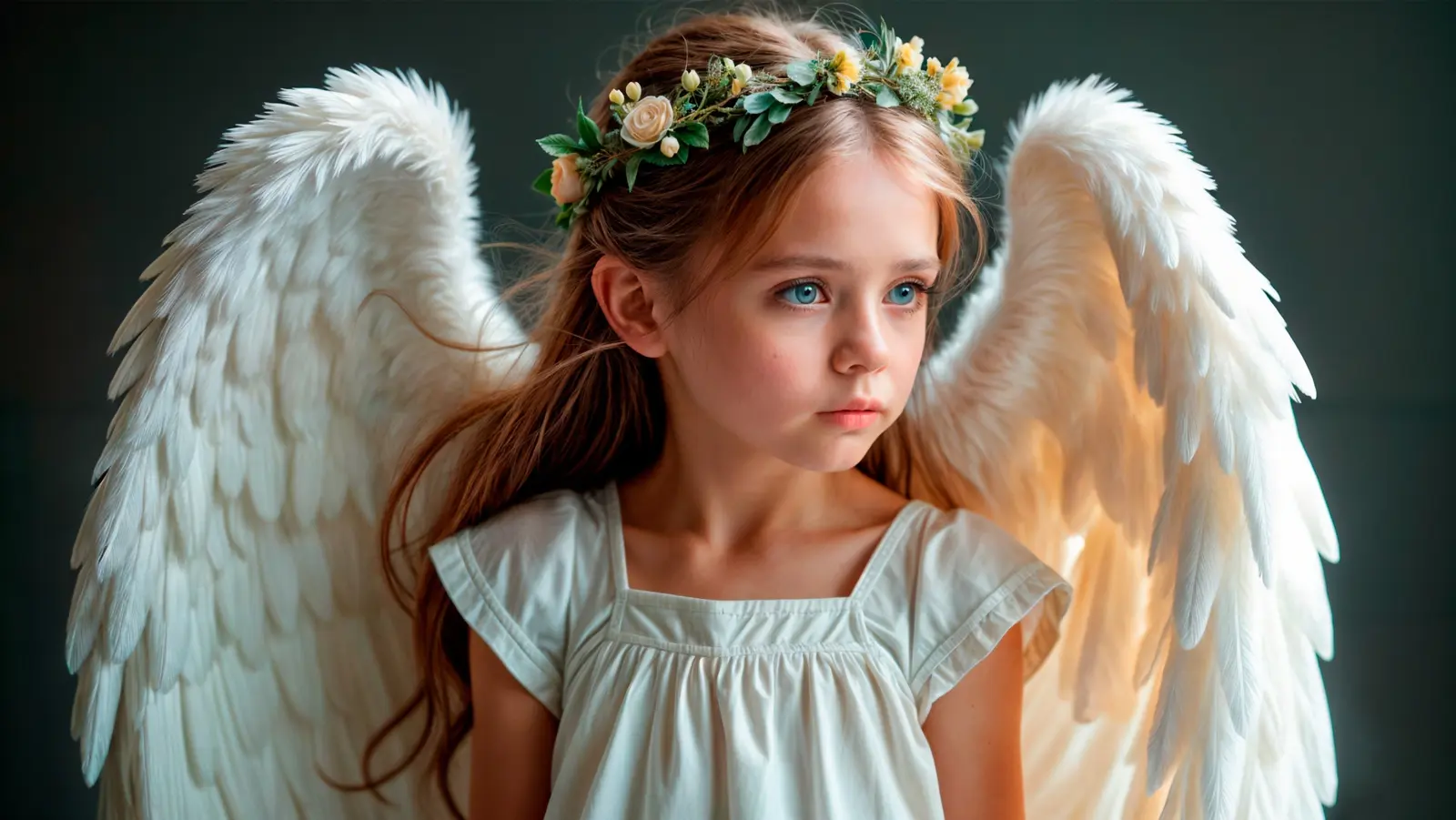Clear Upscayl Cloud result of a portrait with white wings