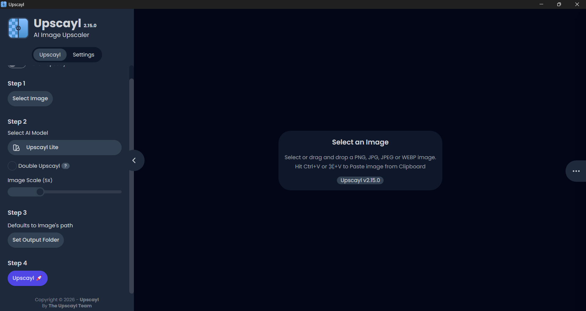 Upscayl Desktop image upscaling interface