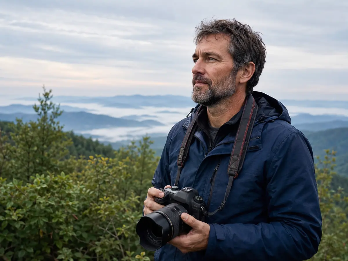 Outdoor photography example with natural skin, fabric, foliage and landscape detail